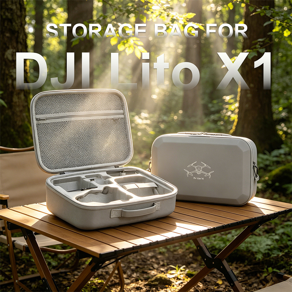 Drone Carrying Case - XFJI PU Leather Hard Shell Shoulder